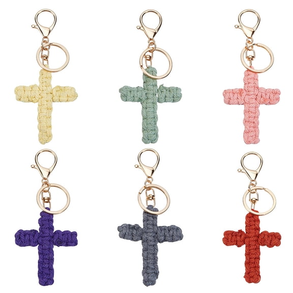 Knitted Keychain Decoration Cotton Pendant for Keys Purse Car Keys Holder Automotive Interior