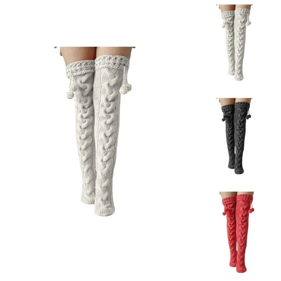 Knitted Over Knee Compression Socks for Women – Soft Acrylic Wool Blend Material for Warmth and Comfort, Slim Fit Slouchy Design, Cozy Winter Long Socks for Cold Weather and Casual Everyday Wear