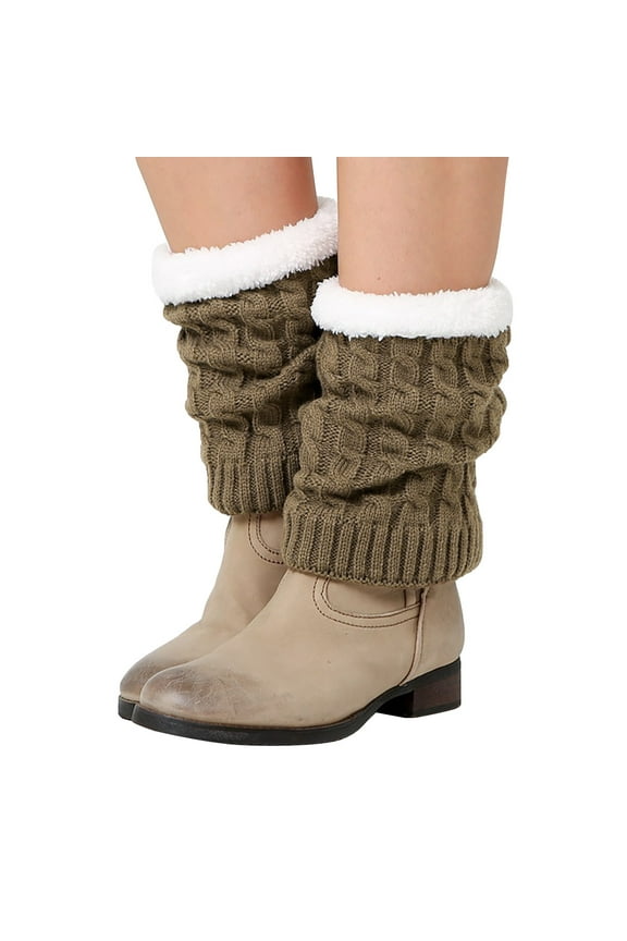 Knitted Knee High Boot Socks Thermal Leg Warmers For Winter Cold Weather,Size One Size