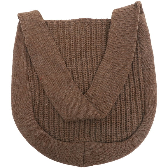 Knitted Large-capacity Tote Bag Shoulder for Women (khaki) Black Crochet Shopping