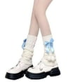 thumbnail image 1 of Knitted Leg Warmers Cozy Boot With Elegant Bow Detail Thermal Ankle Sleeves For Winter Fall Fashion Everyday Wear, 1 of 3