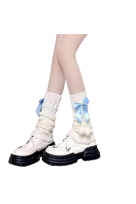 Knitted Leg Warmers Cozy Boot With Elegant Bow Detail Thermal Ankle Sleeves For Winter Fall Fashion Everyday Wear