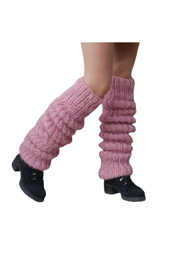 Knitted Leg Warmers for Women and Girls, Calf Cuffs In Braid Pattern for Indoor/Outdoor, Thick Boot Covers Foot Warming Covers
