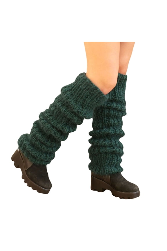 Knitted Leg Warmers for Women and Girls, Calf Cuffs In Braid Pattern for Indoor/Outdoor, Thick Boot Covers Foot Warming Covers