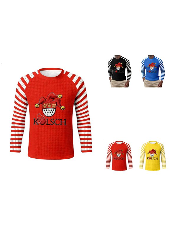 Knitted Long Sleeve Shirts, 1960s Mod Style Retro Owl Pattern Crewneck Pullovers for Men