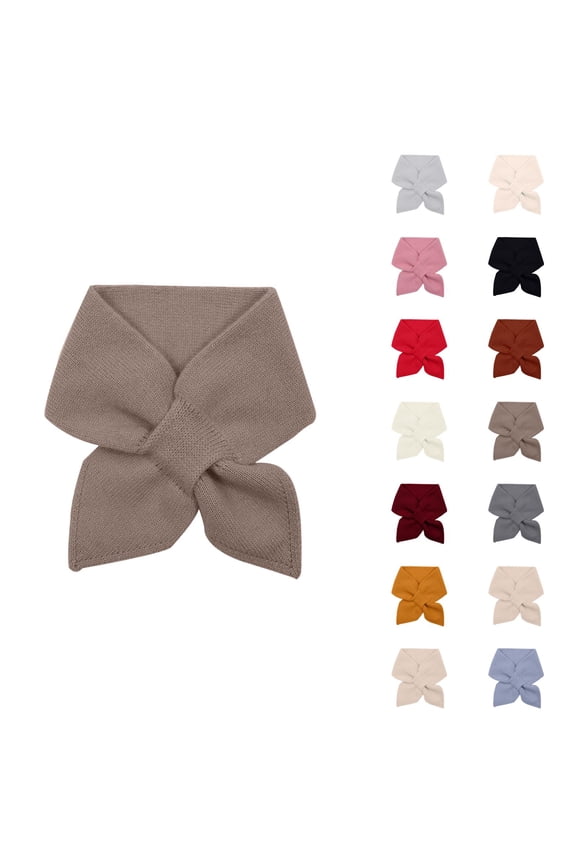 Knitted Neck Warmer Scarf Loop, Thermal Lined Pullover Collar for Cold Weather, Warm Soft Gaiter Scarves Solid Color Neckerchief for Women Winter