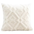 thumbnail image 1 of Knitted Plush Pillowcase Chunky Knit Throw Cover 20x20 Inch for Sofa Bedroom Soft Textured Cushion Case Home Decor(Cream White), 1 of 8