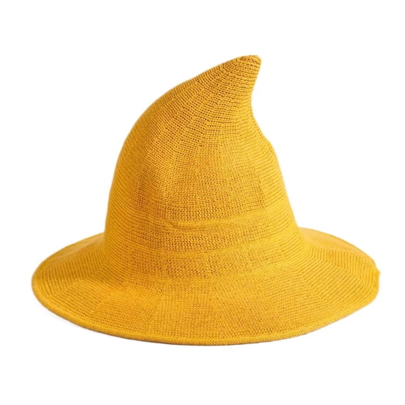 Knitted Pointed Witch Hat, Soft Yarn Wizard Costume Hat For Halloween Party Cosplay Dress‑Up
