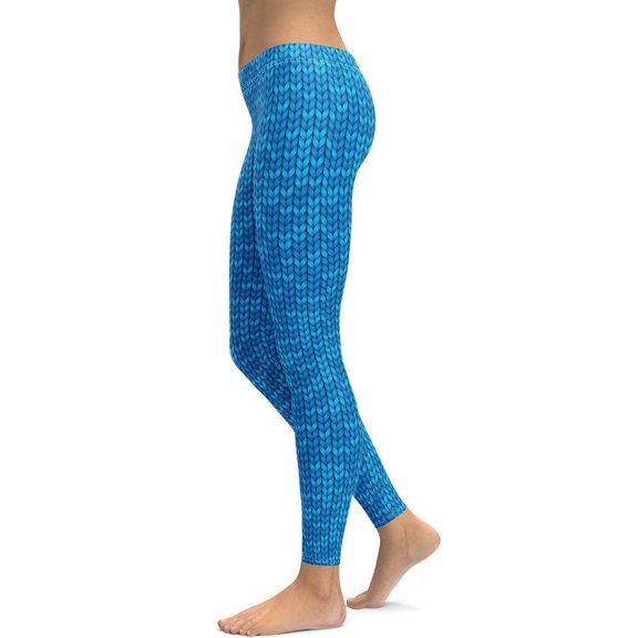 Knitted Print Pattern Leggings Size: XS for Women | FIERCEPULSE