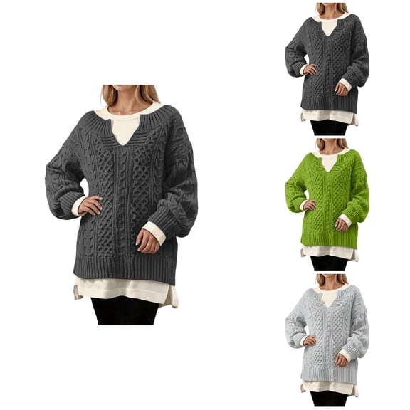 Knitted Pullover Sweater Soft Casual Winter Warm Turtleneck Long Sleeve Crewneck