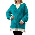 thumbnail image 1 of Knitted Pullover Sweater Soft Casual Winter Warm Turtleneck Long Sleeve Crewneck, 1 of 4