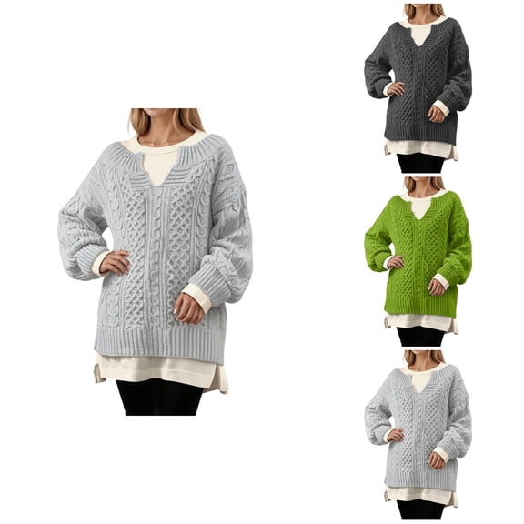 Knitted Pullover Sweater Soft Casual Winter Warm Turtleneck Long Sleeve Crewneck