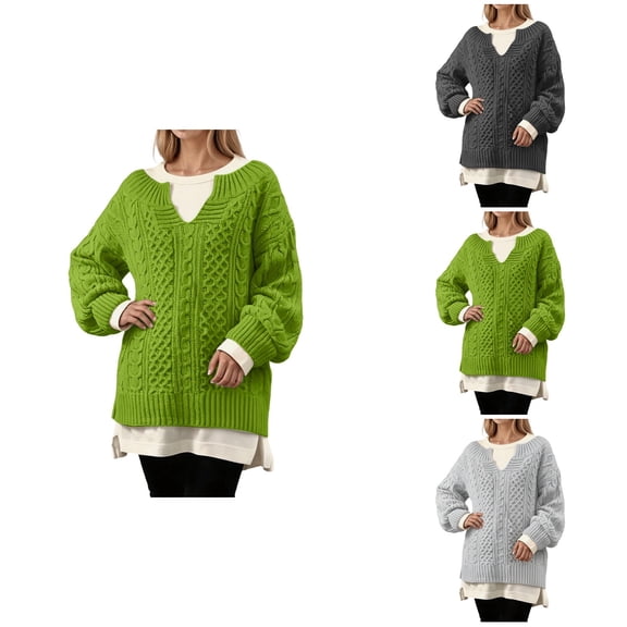 Knitted Pullover Sweater Soft Casual Winter Warm Turtleneck Long Sleeve Crewneck