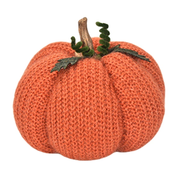 Knitted Pumpkin Decor,Fall Mini Crochet Pumpkins,Artificial Polyester Fall Thanksgiving Decoration for Crafts Rustic,Farmhouse Fall Thanksgiving Centerpiece for Table Mantel Indoor(Orange)