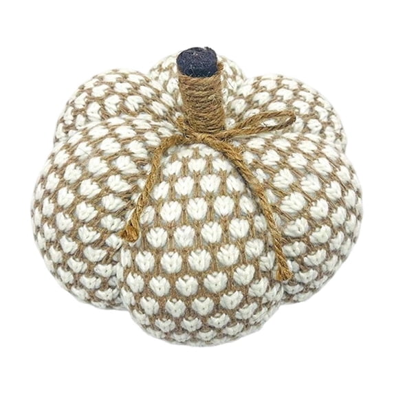 Knitted Pumpkin Plush Decor, Soft Fabric Pumpkin Ornament for Fall, Halloween & Thanksgiving Table Decor, Autumn Home Decorations, Farmhouse Holiday Centerpiece