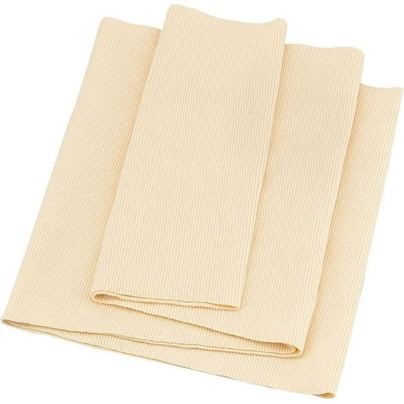 Knitted Rib Fabric 25.5x9" Cotton Stretch Ribbing Fabric Rib Cuff Fabric Elastic Cuffs Material for Waistband Neckband Cuffs Jacket Extension Sewing Bisque for DIY