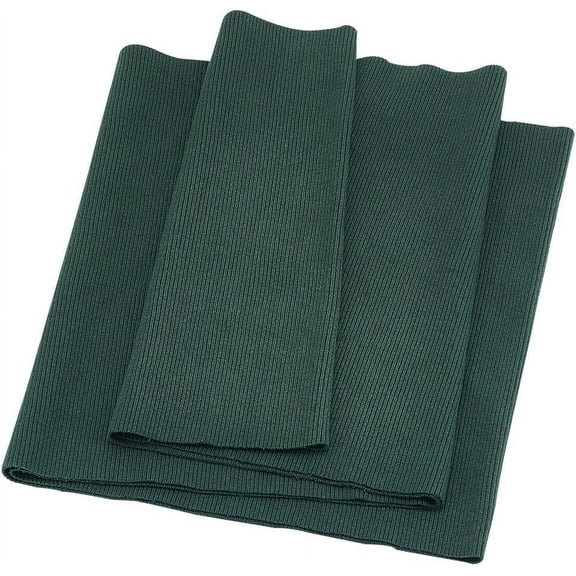 Knitted Rib Fabric 25.5x9" Stretch Cotton Ribbing Fabric Dark Green Rib Cuff Fabric Cuffs Replacement for Waistband Neckband Cuffs Jacket Extension Sewing