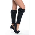 thumbnail image 1 of Knitted Scandinavian Style Leg Warmer With Faux Fur Cuff (Black), 1 of 2