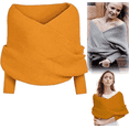 thumbnail image 1 of Knitted Scarf with Sleeves for Women,2026 New Knit Wrap Sweater Shawl Crochet Tops Cape Blanket for Autumn Winter , Multifunctional Knitted Sweater Scarf, 1 of 7