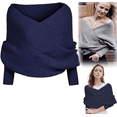thumbnail image 1 of Knitted Scarf with Sleeves for Women,2026 New Knit Wrap Sweater Shawl Crochet Tops Cape Blanket for Autumn Winter , Multifunctional Knitted Sweater Scarf, 1 of 7