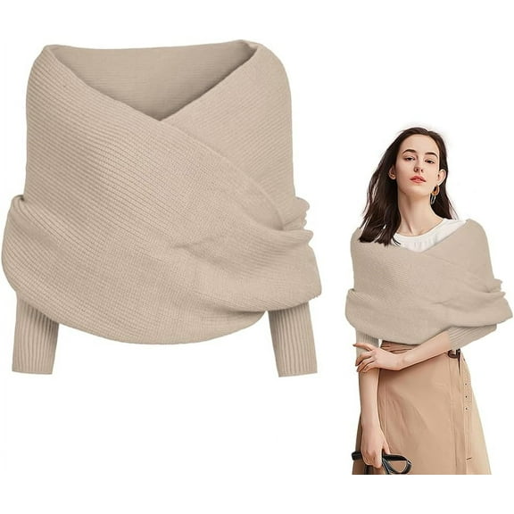 Knitted Scarf with Sleeves for Women, 2024 New Multifunctional Scarf with Sleeves, Sweater Scarf with Sleeves for Women