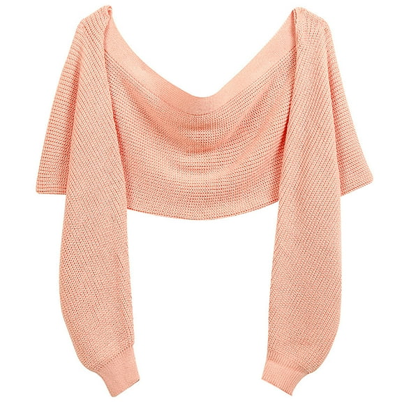 Knitted Shawl Under $5! Yannianjz Women's Solid Color Knit Shawl for Spring Summer, Long Sleeve Beach Cover Up Shirt, Lightweight Open Front Cardigan Wrap for Women