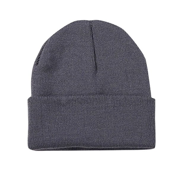 Knitted Skull Caps for Women - Rollup Winter Warm Hat Soft Lightweight Knit Beanie Hats Beanie Cap for Autumn Winter, Toboggan Ski Skull Caps Lightweight Foldable Hats for Cold Weather, Dark Gray, L