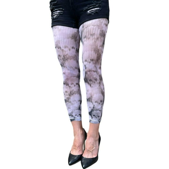 Knitted Skull Halloween Footless Tights for Women