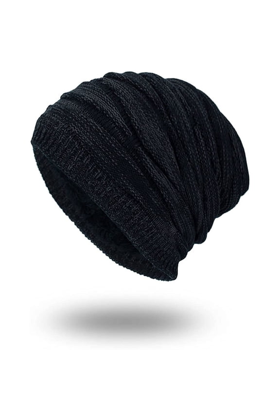 Knitted Slouch Winter Baseball Cap Soft Warm Hat for Men and Women