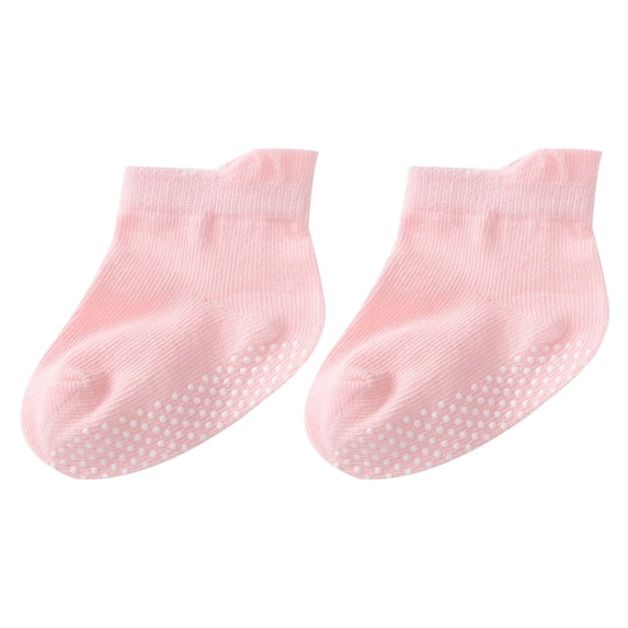 Knitted Socks with Anti Skid Bottom Unisex Baby Socks Solid Color Socks for Walking Playing & Crawling on Floors