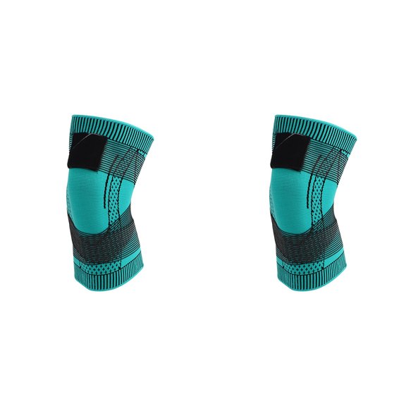 Knitted Sports Knee Sleeve Breathable Compression Knee Support Gear with Adjustable Strap Nonâ Knee Guard For Running Basketball Mountaineering Fitness Activities Green 2Pcs L