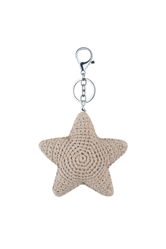 Knitted Star Keychain Keyring Crocheted Heart Pendants Car Rings Handbag Charm for Women