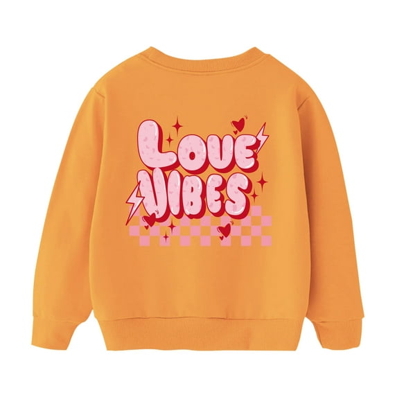 Knitted Sweater Fashion Girl and Boy' Casual Long Sleeve Tops Hoodie Printing Tops Toddler Sweater Orange 6T