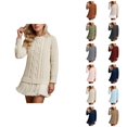 thumbnail image 1 of Knitted Sweater Dress Casual Solid Color Pullover Tunic Top With Skirt Hem Comfortable Soft Stretch Daily Wear Outfit, 1 of 4