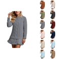 thumbnail image 1 of Knitted Sweater Dress Casual Solid Color Pullover Tunic Top With Skirt Hem Comfortable Soft Stretch Daily Wear Outfit, 1 of 4