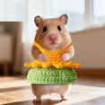 thumbnail image 1 of Knitted Sweater Dress for Small Pets, Warm Winter Clothes for Hamster & Guinea Pig, Cute Handmade-Style CLothes for Photos, Holiday Pet Apparel for Thanksgiving Green, 1 of 5