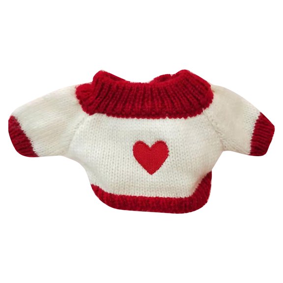 Knitted Sweater for Plush Doll Accessories Soft Yarn Pullover with Embroidered Pattern Suitable for 20cm Doll Outfits