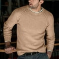 thumbnail image 1 of Knitted Sweaters for Men Casual Long Sleeve Crewneck Sweatshirts Shirts Mens Pullover Solid Color Stretchy Slim Basic Warm Office Work Sweater Tops, 1 of 6