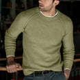 thumbnail image 1 of Knitted Sweaters for Men Casual Long Sleeve Crewneck Sweatshirts Shirts Mens Pullover Solid Color Stretchy Slim Basic Warm Office Work Sweater Tops, 1 of 6