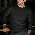 thumbnail image 1 of Knitted Sweaters for Men Casual Long Sleeve Crewneck Sweatshirts Shirts Mens Pullover Solid Color Stretchy Slim Basic Warm Office Work Sweater Tops, 1 of 6
