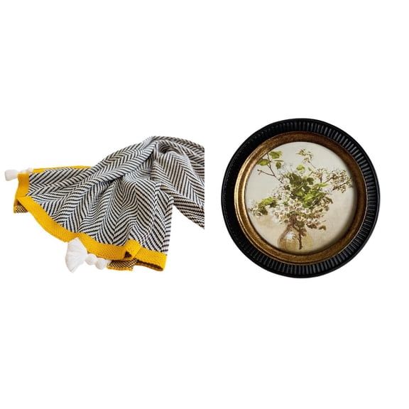 Knitted Throw Blanket Decorative Blanket Nordic Farmhouse Stripe Pattern Soft Acrylic for Bedroom Sofa Bed Decor