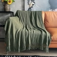 thumbnail image 1 of Knitted Throw Blanket with Tassels Bubble Textured Lightweight Throws for Couch Cover Home Decor (Caramel, 50x60), 1 of 5