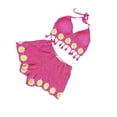 thumbnail image 1 of Knitted Top with Wide Leg Shorts Vacation Outfit Crocheted Sling Crop Top and Shorts Set Suitable for Holiday, 1 of 8