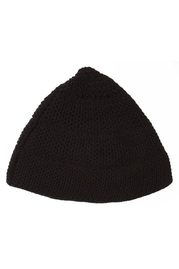 Knitted Triangle Beanie - Black
