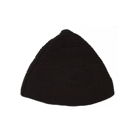 Knitted Triangle Beanie - Black