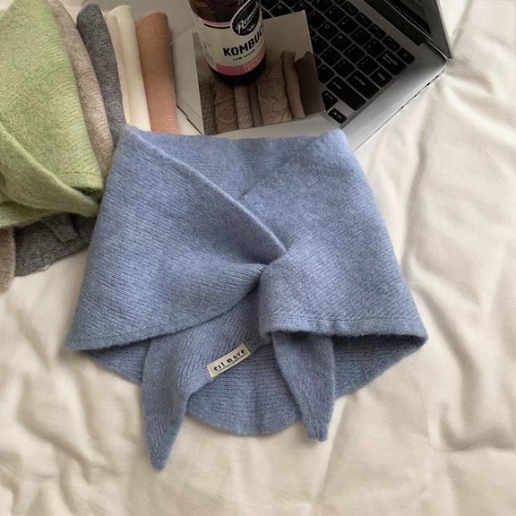 Knitted Triangular Scarf Warm Warm Shawl Winter Triangle Knit Scarves