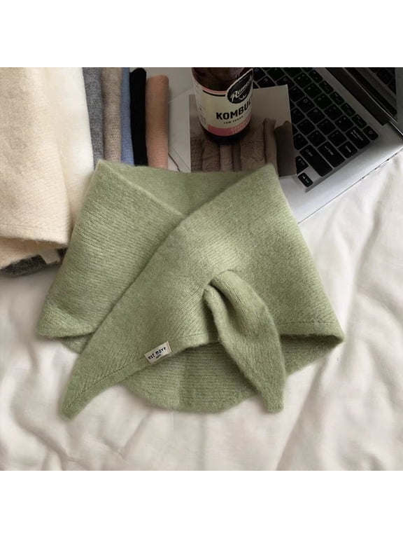 Knitted Triangular Scarf Warm Warm Shawl Winter Triangle Knit Scarves