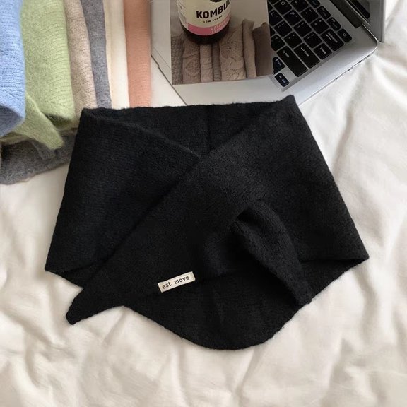 Knitted Triangular Scarf Warm Warm Shawl Winter Triangle Knit Scarves