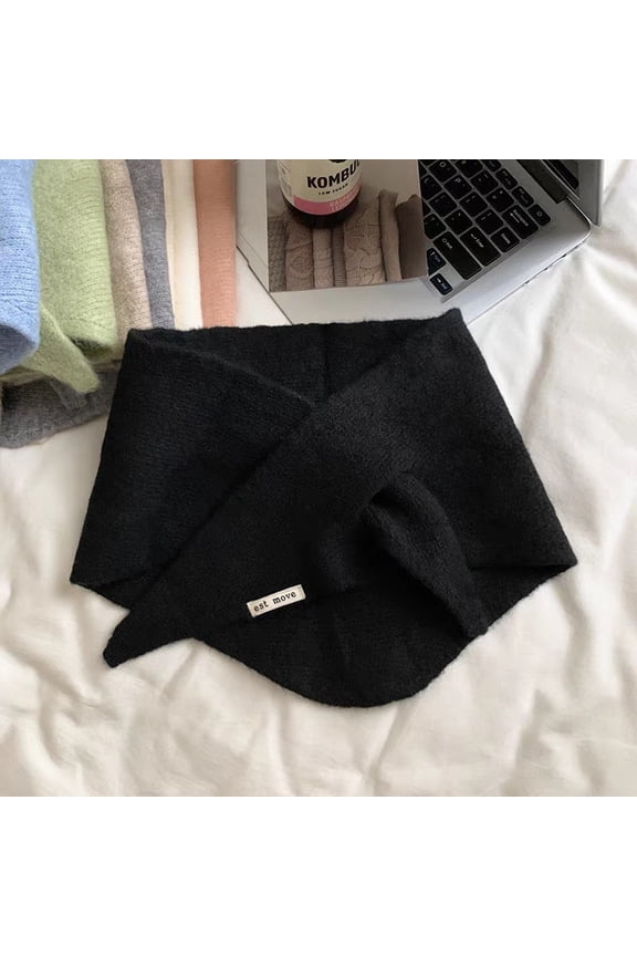 Knitted Triangular Scarf Warm Warm Shawl Winter Triangle Knit Scarves