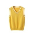thumbnail image 1 of Knitted V Neck Sleeveless Pullover Sweater Vest for Boys and Girls Soft School Uniform Style Comfortable Fit, 1 of 3